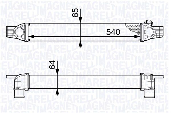 MAGNETI MARELLI tarpinis suslėgto oro aušintuvas, kompresorius 351319202270